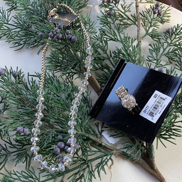 Cookie Lee Bundle Hostess Exclusive Crystal Necklace and Crystal Stretch Ring - Picture 9 of 12